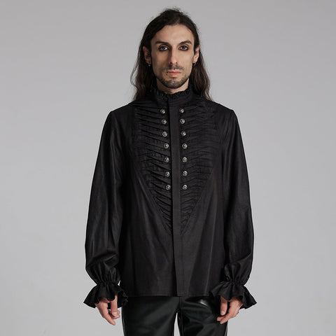 Goth Exquisite 3D Pleated Shirt