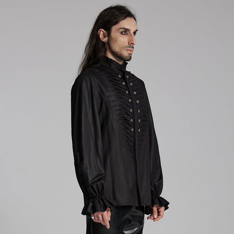 Goth Exquisite 3D Pleated Shirt