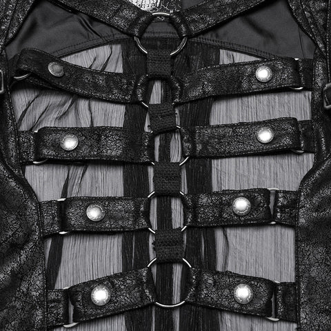 Punk personalized hollow skeleton vest