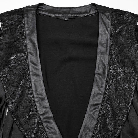 Goth asymmetric lapel kimono