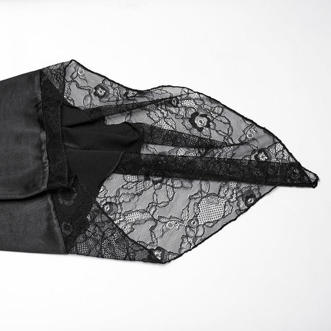 Goth asymmetric lapel kimono