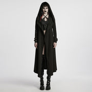 Punk hooded cut washed jacket