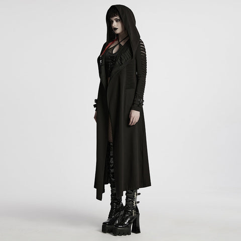 Punk hooded cut washed jacket