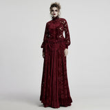 Retro embroidered velvet shirt