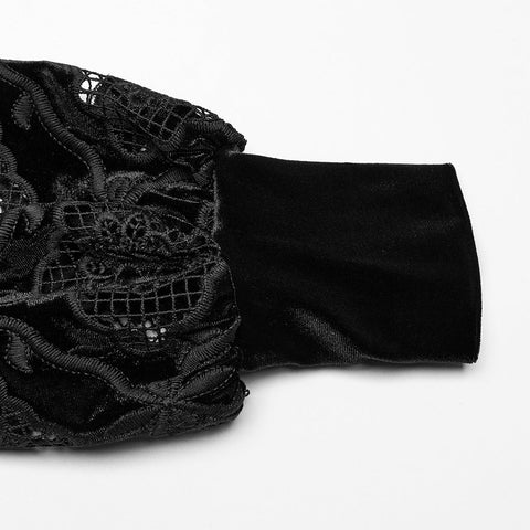 Retro embroidered velvet shirt