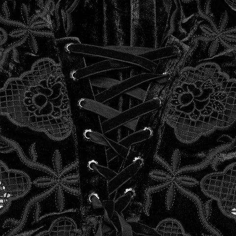 Retro embroidered velvet shirt