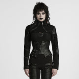 Punk ultra short motorcycle jacket