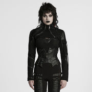 Punk ultra short motorcycle jacket