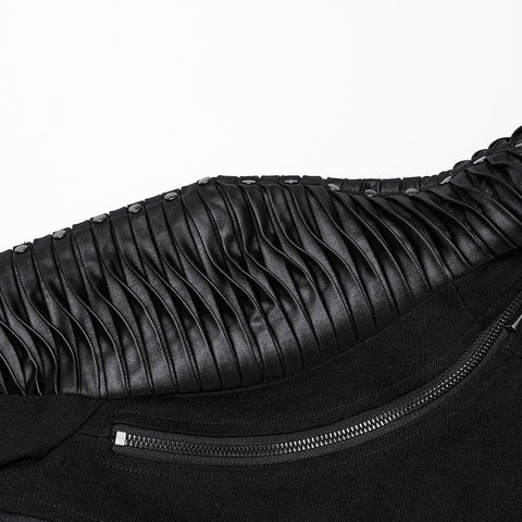 Punk ultra short motorcycle jacket