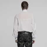 Goth glossy chiffon gemstone shirt