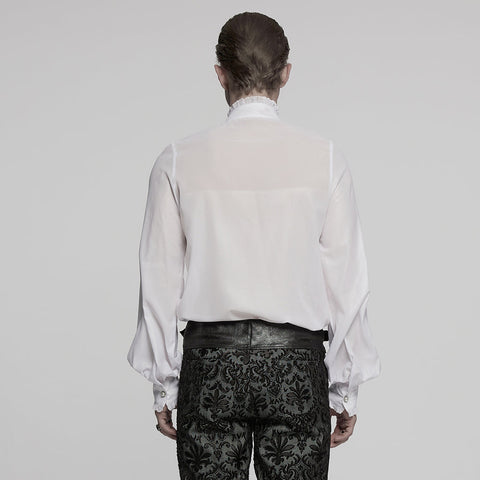 Goth glossy chiffon gemstone shirt