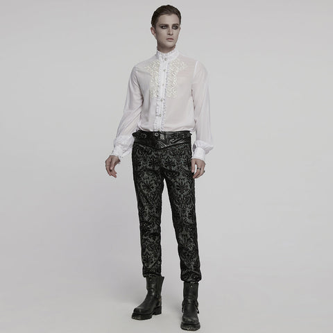 Goth glossy chiffon gemstone shirt