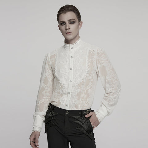 Goth Romantic Chiffon Men's Shirt