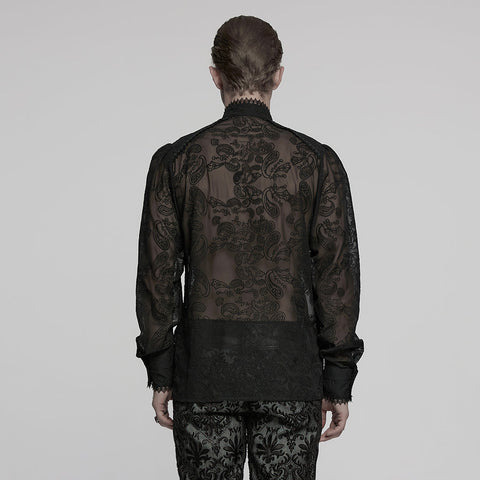 Goth Romantic Chiffon Men's Shirt