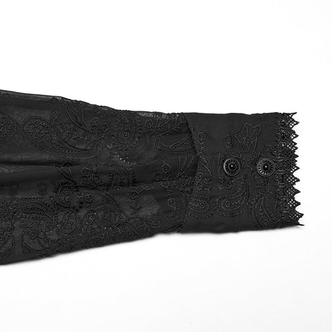 Goth Romantic Chiffon Men's Shirt