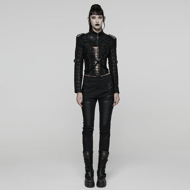 Punk Metal rock Ultra-Short Jacket For Women