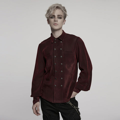 Goth striped flocking shirt