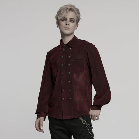 Goth striped flocking shirt