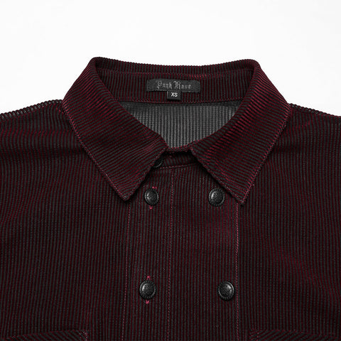 Goth striped flocking shirt