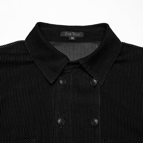 Goth striped flocking shirt