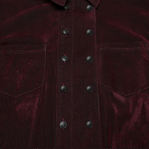 Goth striped flocking shirt