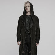 Goth Decadent Asymmetric Hooded Knitted Jacket