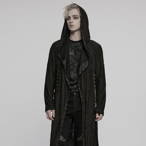 Goth Decadent Asymmetric Hooded Knitted Jacket