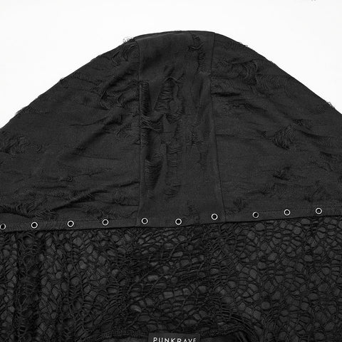 Goth Decadent Asymmetric Hooded Knitted Jacket