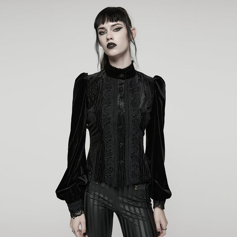 Daily Delicate Velvet Goth Shirt