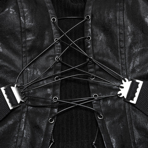 Punk drawstring tube top