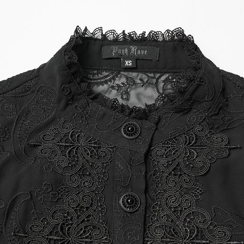 Goth Embroidered Chiffon Shirt