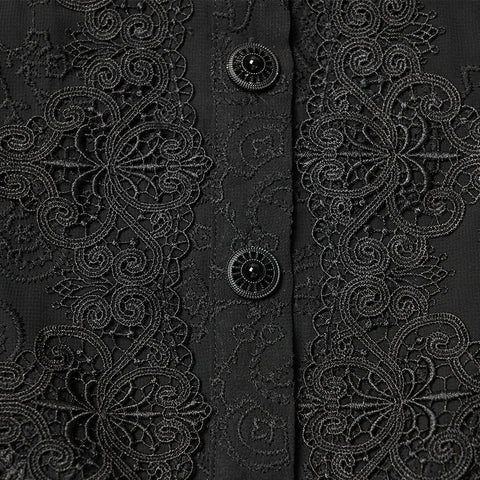Goth Embroidered Chiffon Shirt