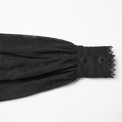 Goth Embroidered Chiffon Shirt