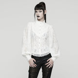 Goth Embroidered Chiffon Shirt