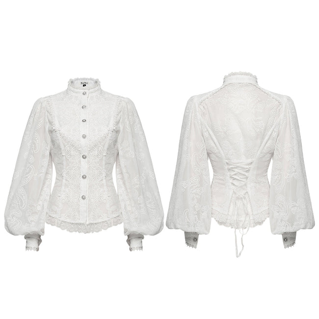 Goth Embroidered Chiffon Shirt