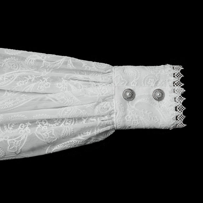 Goth Embroidered Chiffon Shirt