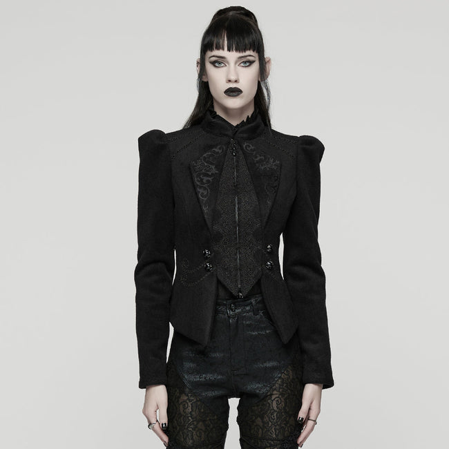 Goth Embroidered Woolen Coat