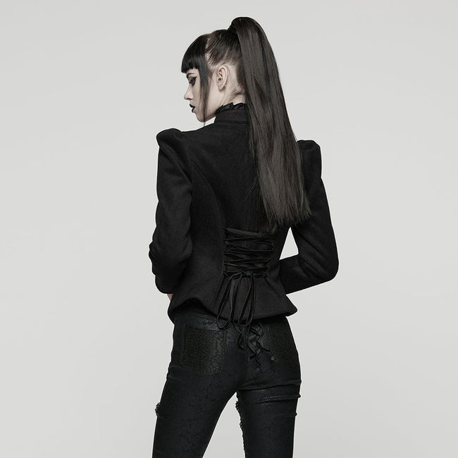 Goth Embroidered Woolen Coat