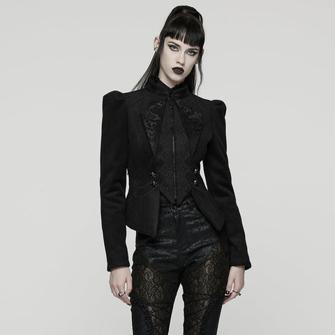 Goth Embroidered Woolen Coat