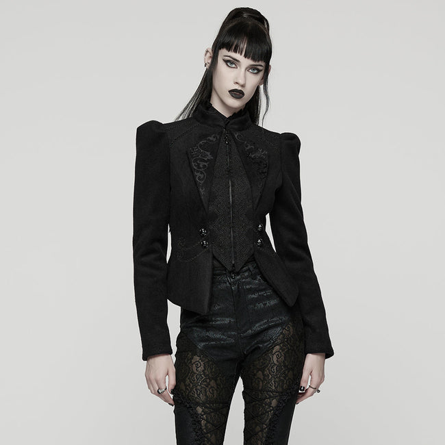 Goth Embroidered Woolen Coat