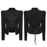 Goth Embroidered Woolen Coat