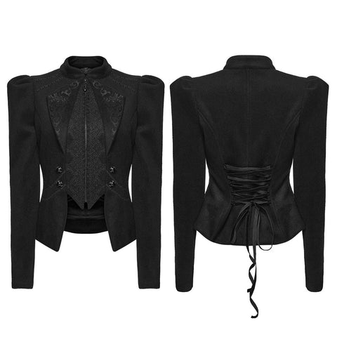 Goth Embroidered Woolen Coat