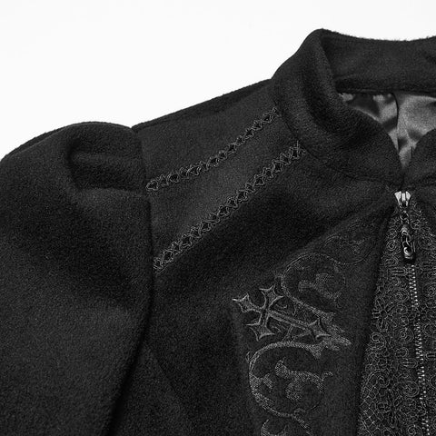 Goth Embroidered Woolen Coat