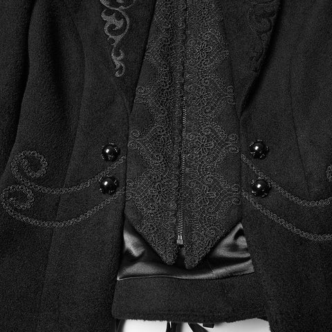 Goth Embroidered Woolen Coat