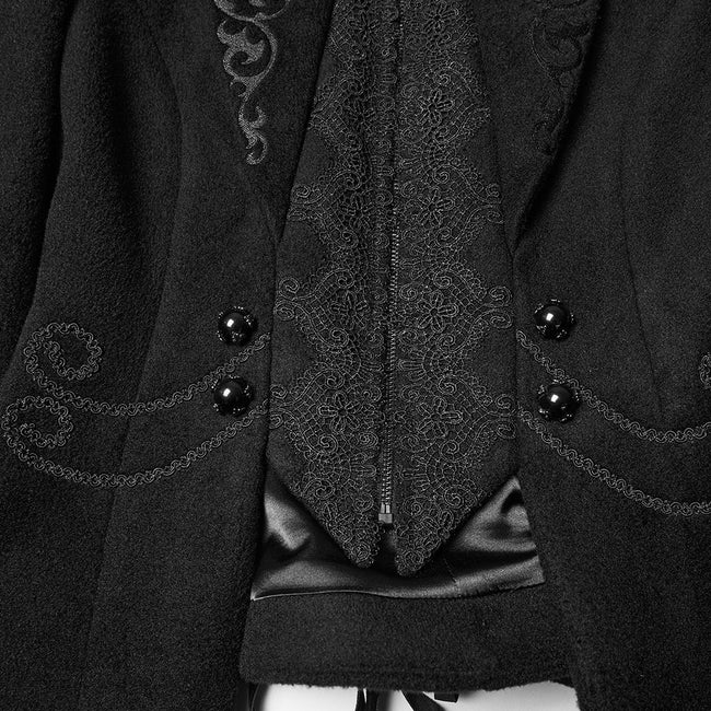 Goth Embroidered Woolen Coat
