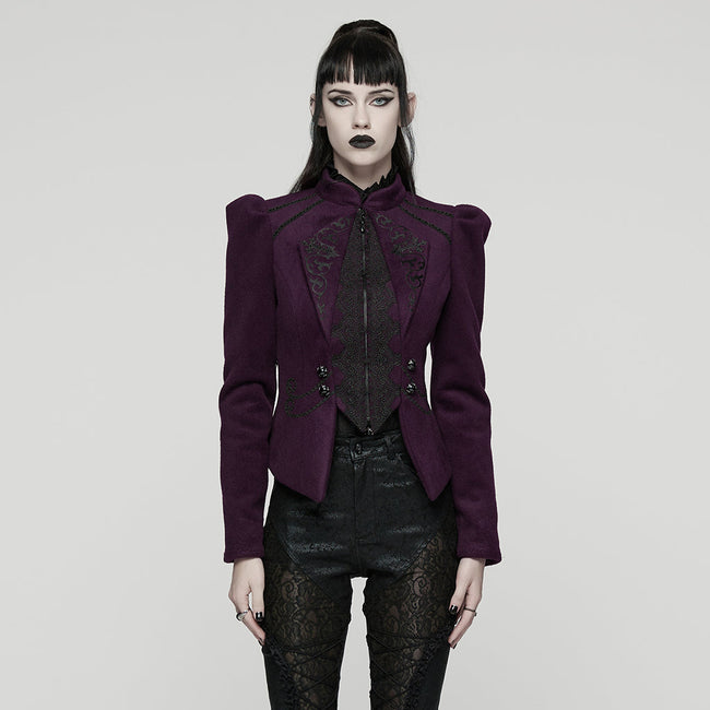 Goth Embroidered Woolen Coat