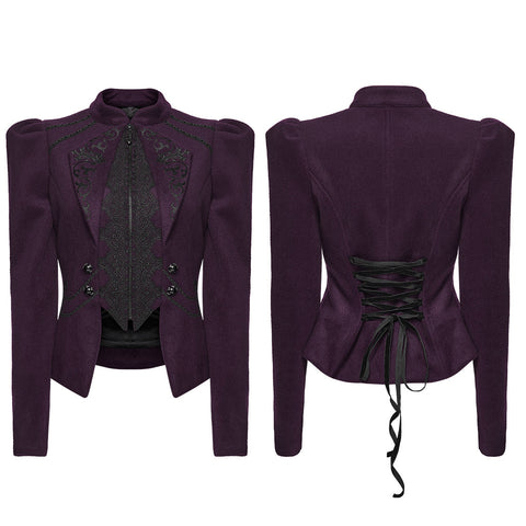Goth Embroidered Woolen Coat