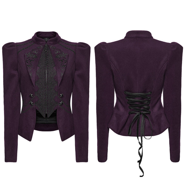 Goth Embroidered Woolen Coat