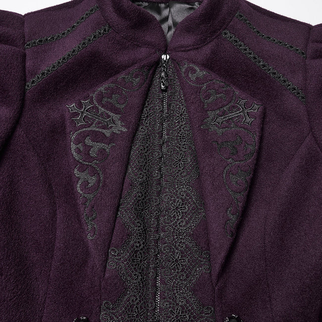 Goth Embroidered Woolen Coat