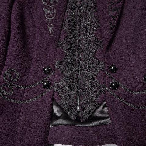 Goth Embroidered Woolen Coat